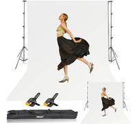 EMART Kit Sistema de Telón Fotográfico 2.6x3m Ajustable con Telón de Fondo