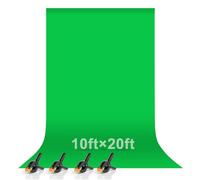 EMART Pantalla Verde 3 x 6 m, Fondo Fotográfico de Muselina Cromakey, Tela de Fondo Fotográfico Verde con 4 Pinzas de Resorte para Vídeo, Retratos y Sesiones Fotográficas