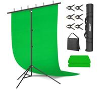 EMART Pantalla Verde con Soporte 2x2m Sistema de Telón en Forma de T