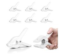 EMART Paquete de 6 abrazaderas de resorte de muselina resistentes blancas, clips de fondo de cabina de fotos de 4.5 pulgadas para estudio de fotografía