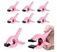 EMART Paquete de 6 Abrazaderas de Resorte de Muselina Resistentes de Color Rosa, Clips de Fondo de Cabina de Fotos de 11,4cm para Estudio de Fotografía