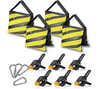 EMART Saco de arena resistente con abrazaderas de resorte, bolsas de peso para estudio fotográfico y video, para estudio fotográfico, soportes de luz, trípodes, bolsa de arena, 4 paquetes y 6