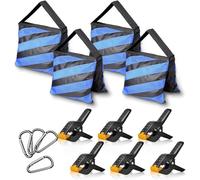 EMART Saco de arena resistente con abrazaderas de resorte, bolsas de peso para estudio fotográfico y video, para estudio fotográfico, soportes de luz, trípodes, bolsa de arena, 4 paquetes y 6