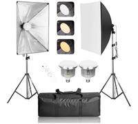 EMART Softbox 50 x 70 cm, Kit de Luz Fotografia LED 85 W 3000-6000K