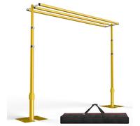 EMART Soporte de Fondo 3x3m, Grande Ajustable Arco de Boda Soporte Fondo Fotográfico con Tres Barras Transversales para Decoración de Bodas, Cumpleaños, Fiestas, Banquetes - Dorado