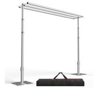 EMART Soporte de Fondo 3x3m, Grande Ajustable Arco de Boda Soporte Fondo Fotográfico con Tres Barras Transversales para Decoración de Bodas, Cumpleaños, Fiestas, Banquetes