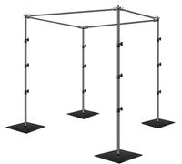 EMART Soporte de Fondo Cuadrado, 2.6x3m Soporte de Fondo de Foto Ajustable con Base de Acero, Sistema de Fondo de Foto Resistente para Fotografía, Fiestas, Cumpleaños y Estudio de Video