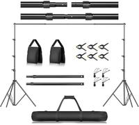 EMART Soporte de Fondo de 2.6 x 3m Ajustable, Sistema de Telón de Fotográfico para Foto Vídeo, Fotografía, Retrato, Fiestas, Bodas