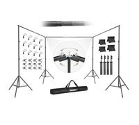 EMART Soporte de Fondo para Foto de 9 x 2,1 m, Estructura Estable con Mecanismo de Rotación de 308°, Sistema para Fondos en Estudio de Video y Fotografía