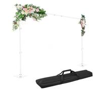EMART Soporte de Fondo para Fotografico de 2,6x3m, con Base de Alta Resistencia, Ajustable, Adecuado para Estudio de Fotografía, Arco de Boda, Arco de Globos, Decoración de Fiestas - Blanco
