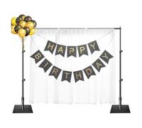 EMART Soporte de Fondos con Base 2x3m, Sistema de Telón Fotográfico - Negro
