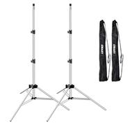 EMART Soporte de Luz, 2,1m de Altura, Trípode Fotográfico Portátil con Bolsa de Almacenamiento, para Estudio Fotográfico, Cámara, Flash, Softbox, Paraguas - 2 Piezas, Plata
