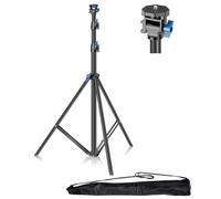 EMART Soporte de Luz 200cm, Trípode para Fotografía de Estudio Ligero con Cabeza Giratoria de 1/4" y Rotación de 180 Grados, 2,3 kg, Light Stand para Luces Anulares, Cámaras(Negro, 1 Pcs)