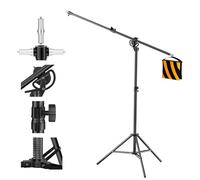 EMART Soporte de Luz 400cm, Air-Cushioned Aluminium Lamp Stand, Trípode Ajustable Giratorio Boom Stand Soporte de Luz para Softbox, Flash, Paraguas