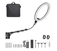 EMART Soporte de pared de anillo de luz de 21 pulgadas con soporte para teléfono, brazo triangular giratorio para estudio de iluminación de fotografía, transmisión en vivo, salón, peluquería, tatuaje