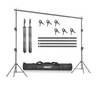 EMART Soporte de telón de Fondo Resistente, 8 x 10 pies Ajustable, Sistema de Soporte de Fondo para fotografía