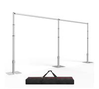 EMART Soporte de telón de fondo resistente de 12 x 20 pies, kit de soporte de fondo de fotos ajustable para tubos y cortinas, marco de metal con base plana para decoración de bodas, fiestas de