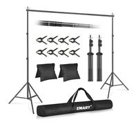 EMART Soporte Fondo Fotográfico 2,4x3m,Kit Sistema de Soporte Ajustable