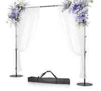 EMART Soporte Fondo Fotográfico 3,2x3 m con Base Metálica Redonda, Soporte de Fondo Ajustable con Bolsa de Transporte, Profesional Sistema de Sfondo para Fotográfico, Retratos y Fotografía de Producto