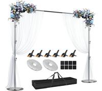 EMART Soporte Fondo Fotográfico 3x3 m con Base Metálica Redonda, Soporte de Fondo Ajustable con Bolsa de Transporte, Profesional Sistema de Sfondo para Fotográfico, Retratos y Fotografía de Producto
