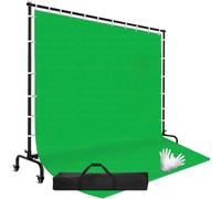 EMART Soporte para Fondo 2,1x3m Ajustable con Green Screen y Ruedas