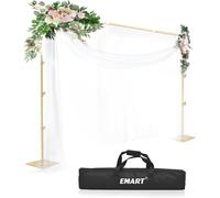 EMART Soporte para Fondo, Soporte Fondo Fotográfico de 2,6 x 3 m Ajustable con Base de Acero, Decoraciones para Fiestas de Retratos en Estudios de Fotografía y Vídeo-Oro
