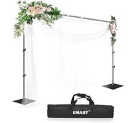 EMART Soporte para Fondo, Soporte Fondo Fotográfico de 2,6 x 3 m Ajustable con Base de Acero, Decoraciones para Fiestas de Retratos en Estudios de Fotografía y Vídeo