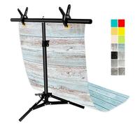 EMART T-Stand, Fondo Fotográfico con Trípode en T 68x76cm, Sistema de Fondo con 7 Papeles de Fondo Fotográfico de Doble Cara 57x87cm para Fotografía de Sobremesa, Fotografía de Objetos