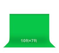 EMART Telón de fondo de pantalla verde, 10 x 7 pies, kit de tela de tela de pantalla verde para YouTube Video Streaming Zoom, cortina de tela de muselina Chromakey para fotos pequeñas con 4 clips