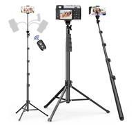 EMART Trípode flexible de 70 pulgadas para iPhone, soporte para teléfono celular y soporte de cámara con cuello de cisne y control remoto, palo selfie para grabación de video, transmisión en vivo