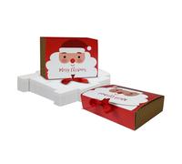 Emartbuy 96 cajas de regalo de Navidad, 16,5 x 11 x 5 cm, caja de Papá Noel rojo verde con cinta