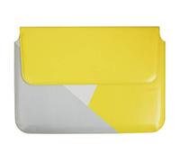 Emartbuy Amarillo Gris Magnético Carcasa Wallet Case Cover Cubrir Folio Sleeve Cuero Premium PU 11.6-13.5 Pulgadas Adecuado para Los Siguientes Dispositivos