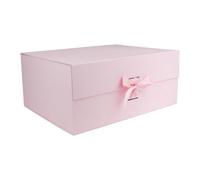 Emartbuy Caja de regalo magnética rosa con cinta, 11.1 x 7.9 x 3.6 pulgadas, caja individual