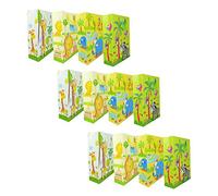 Emartbuy Conjunto de 12 Lujo Bolsa de Regalo Papel Laminado Fuerte Colores Mezclados Efecto 3D 26 x 32 x 10 cm - Animales Multicolores