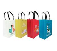 Emartbuy Conjunto de 4 Lujo Bolsa de Regalo Papel Laminado Fuerte Colores Mezclados 32 x 42 x 11.5 cm - Llama