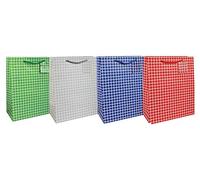 Emartbuy Conjunto de 4 Lujo Bolsa de Regalo Papel Laminado Fuerte Colores Mezclados 32 x 42 x 11.5 cm - Cuadros