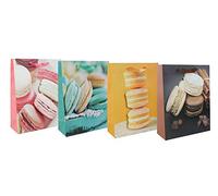 Emartbuy Conjunto de 4 Lujo Bolsa de Regalo Papel Laminado Fuerte Colores Mezclados Efecto 3D 30 x 41.5 x 12 cm - Macaroons