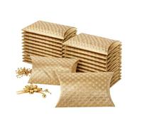 Emartbuy Juego de 48 cajas de almohada Kraft con sello caliente, cajas de caramelos, caja de regalo, tamaño de la bolsa - 13,5 cm x 19 cm x 4,3 cm