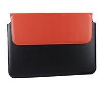 Emartbuy Negro/Naranja PU Cuero Magnético Carcasa Wallet Case Cover Cubrir Folio Sleeve 13.3-14.1 Pulgadas Adecuado para Los Siguientes Dispositivos
