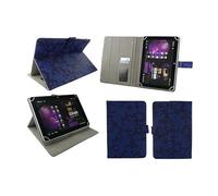 Emartbuy Universal 7 Pulgadas - 8 Pulgadas Vintage Floral Azul Multi Ángulo Folio Cubierta Funda con Ranuras para Tarjetas Y Lápiz Óptico Adecuado para Dispositivos Seleccionados Listados Abajo