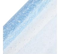 Embalaje de decoración artesanal de 4 yardas, malla de gasa de punto de nieve, caja for ramo de fiesta de boda, papel de envolver, suministros de floristas, materiales(Sky blue)