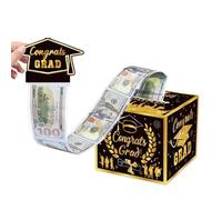 Embalaje de Dinero para Graduación 2025 - Caja de Regalo Oro y Negro Conragts Grados para Bachelor Master y Examen Aprobado