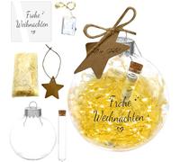 Embalaje para regalos de dinero en Navidad, bonito embalaje con "Feliz Navidad" y embalaje original para vales, bolas de Navidad de 10 cm, decoración navideña e ideas de regalo