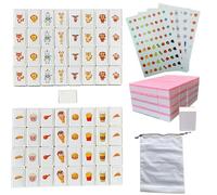 Embalaje Sencillo,65 Bloques de 30mm Seaside Juego Escape en Estilo Mahjong,Juego de Mesa Seaside Escape,para Niños,en ABS Plástico,Juego de Escape,con Pegatinas de PVC DIY-Tres Pegatinas Extra (Rosa)