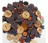 Embalar botón de bricolaje rompecabezas redondo botones de madera para tejer decoraciones de ceremonia de boda botones de madera para coser botón de coser amar artesanía niño Bambú