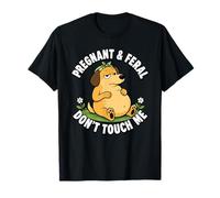 Embarazo Divertido de Perro Embarazada y Salvaje no me toques Camiseta