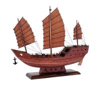 Embarcación a Vela Pequeño, 35 Cm, Modelo De Barco Fuchuan Estándar, Estilo Clásico De Las Dinastías Ming Y Qing