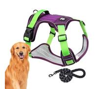 Embarcación de perro con manipulación - Muerte ley suave sin pulso prueba de perro ajustable | Arnés de perro flexible resistente para perros que tira del arnés para actividades al aire libre