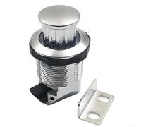 Embedded Rotary Push Button Door Lock Para Rv Yacht Armario Chasis Plástico Y Cerradura de gabinete sin llave con tornillos (Plata)