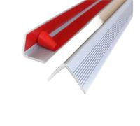 Embellecedor cuadrante de PVC, borde de esquina de pared, hocico adhesivo moldeado en la nariz del borde de la escalera, protección flexible de hueso de goma (gris, 3,5 x 3,5 cm 10 pack/393 pulgadas)